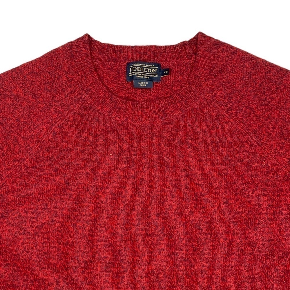 Pendleton Park City Pullover Lambswool Cherry Red… - image 5